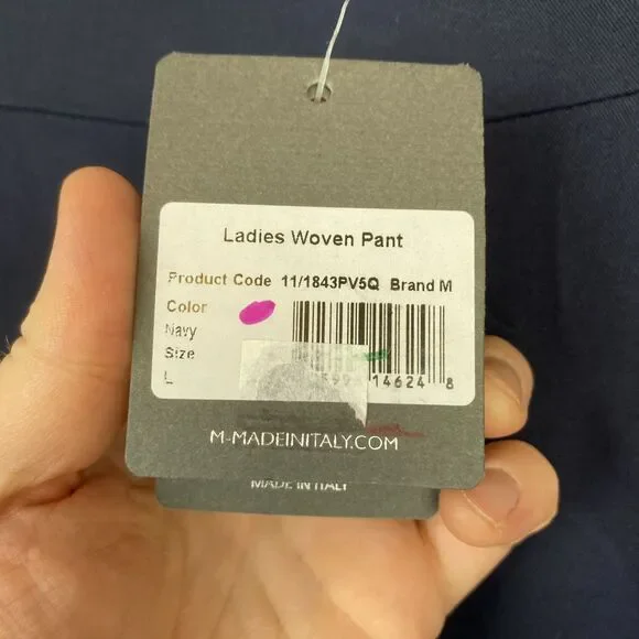 M Made In Italy Woven Pants women's L 29x29 Blue‎ NWT Anthropologie - Picture 4 of 12